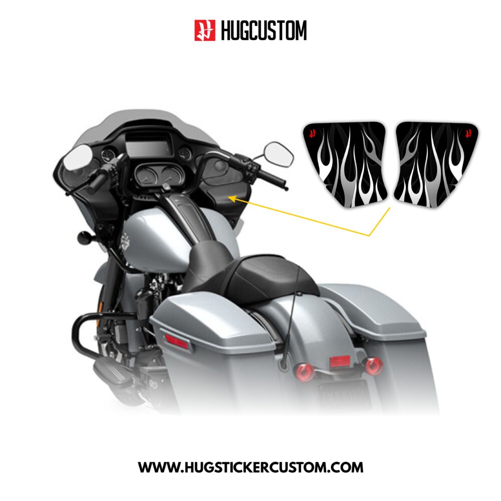 HUGSHIELD Media Door for Touring RG SG / CVO (FLTRXST FLHXST) 2015-2023 - 'Flame' Design