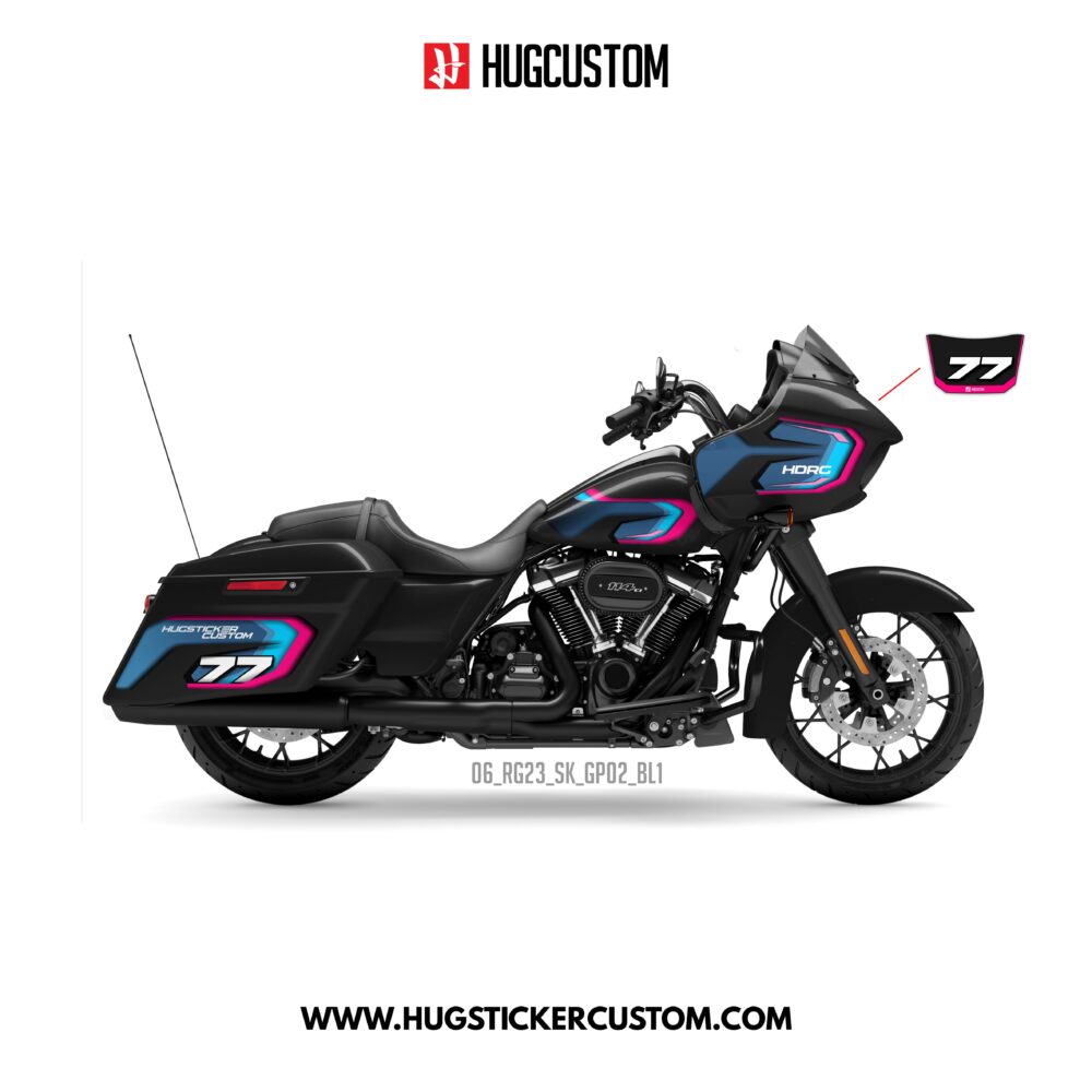 HUGCUSTOM Sticker Kit for Touring RG (FLTRX) (2015-2023) - 'Cyber Bolt' Design