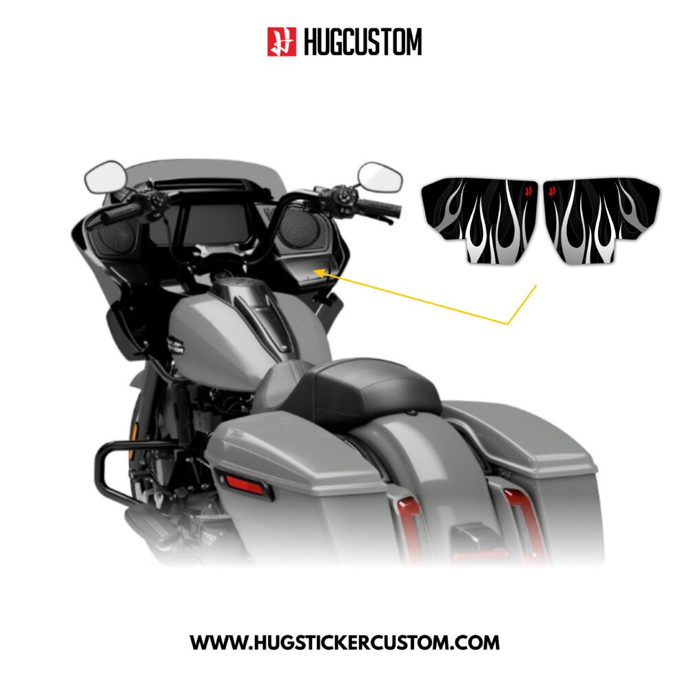 HUGSHIELD Media Door for Touring RG SG / CVO (FLTRXST FLHXST) 2024-2025 - 'Flame' Design