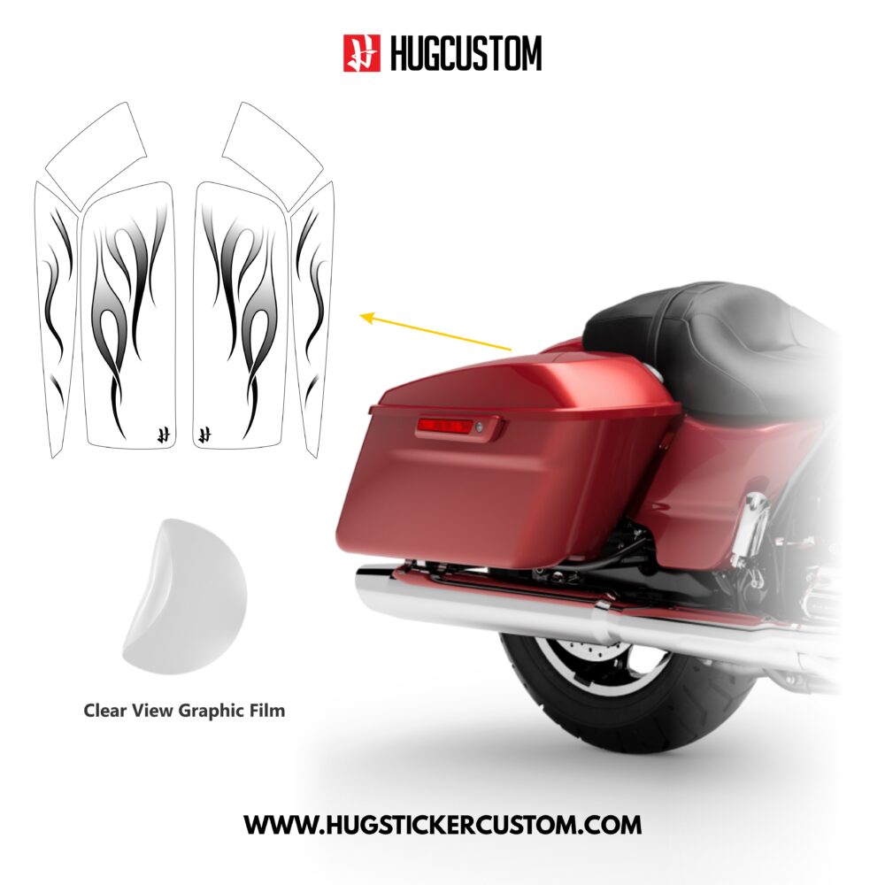 HUGSHIELD Saddlebag Cover for Touring RG SG / CVO (FLTRXST FLHXST) 2015-2023 - 'Flame' Design