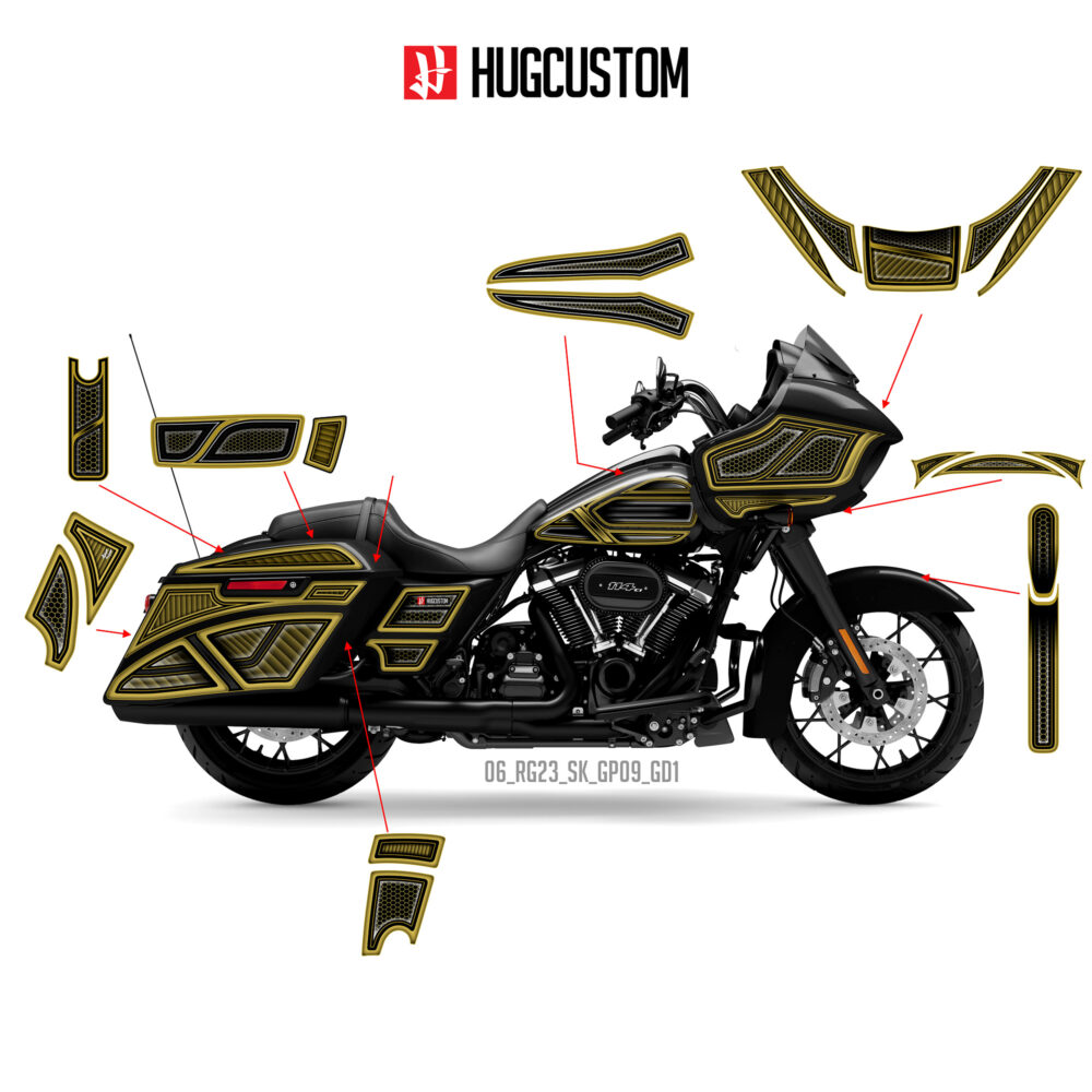 Sticker Kit for Touring RG (FLTRXS/FLTRXST) (2015-2023) - 'HiveX' Design (Full Set)
